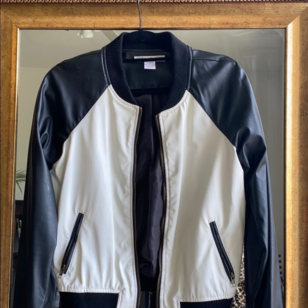 Faux Leather Bomber
